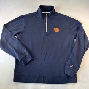 League 91 Salty Dog Cafe Quarter Zip Sweatshirt Mens Large Navy Blue Pullover